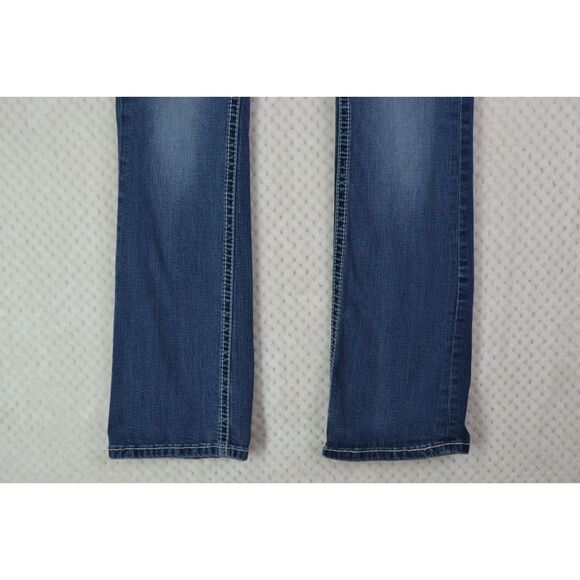 Grace In LA Women's 27 Medium Wash Embroidered Mid Rise Bootcut Jeans - Picture 3 of 16